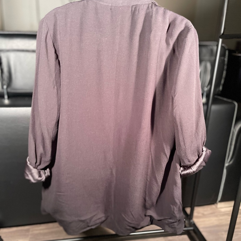 🛑 LEVEL EIGHT Blazer - Size 4 - Long Sleeve Single Button Viscose_Peach + Black - Picture 8 of 10